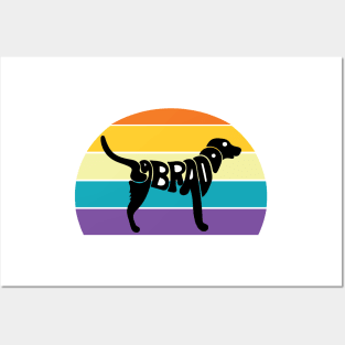 Labrador retro sunset Posters and Art
